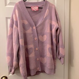 Chrissa Sparkles heart gingham cardigan dress size s